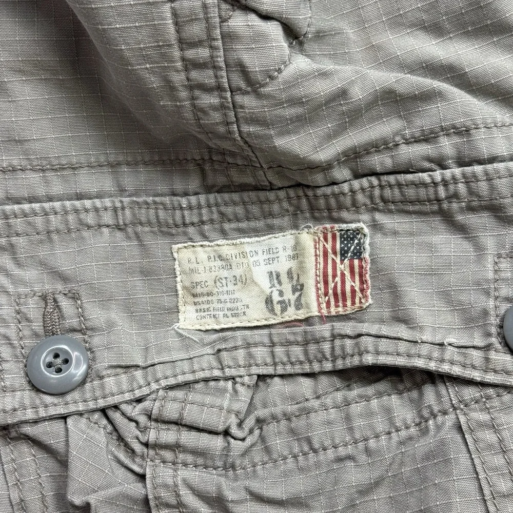 Ralph Lauren Polo Jeans Y2K Shorts Men's 39x12 Gray Cargo Ripstop Utility Hiking